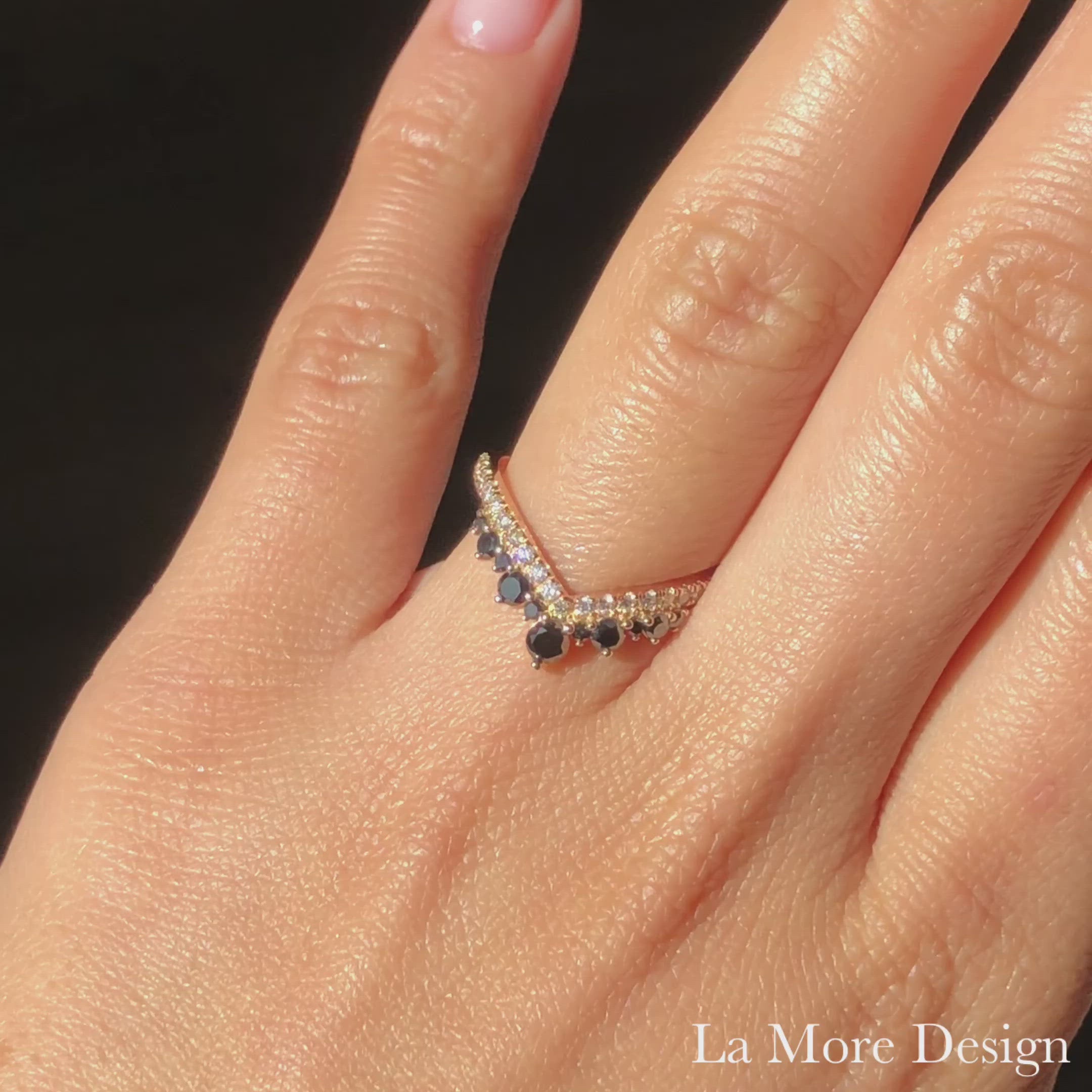Black Diamond 7 stone eternity ring – G Rubinstein Jewellery